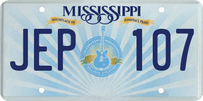 MS license plate JEP107