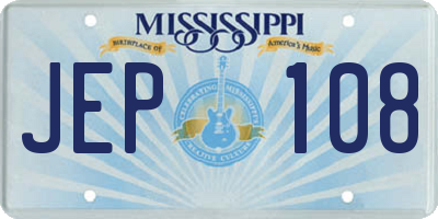 MS license plate JEP108