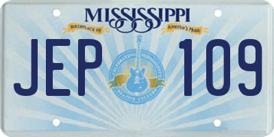 MS license plate JEP109