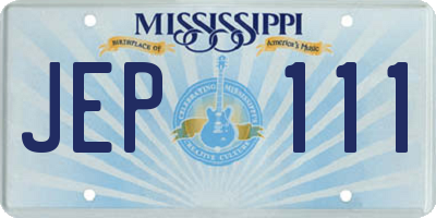 MS license plate JEP111