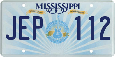 MS license plate JEP112