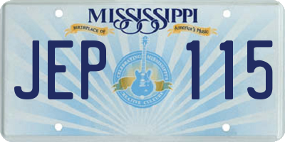 MS license plate JEP115