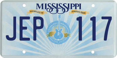 MS license plate JEP117