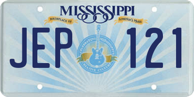 MS license plate JEP121