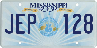 MS license plate JEP128
