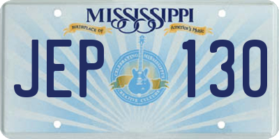 MS license plate JEP130