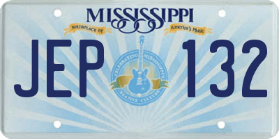 MS license plate JEP132