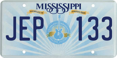 MS license plate JEP133