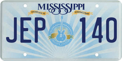 MS license plate JEP140