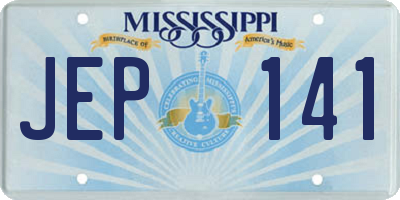 MS license plate JEP141