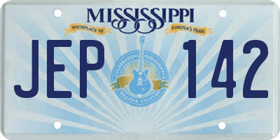 MS license plate JEP142