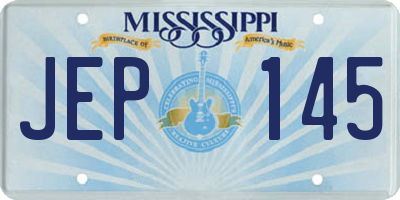 MS license plate JEP145