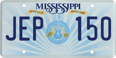 MS license plate JEP150