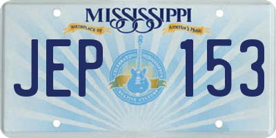 MS license plate JEP153