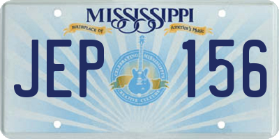 MS license plate JEP156