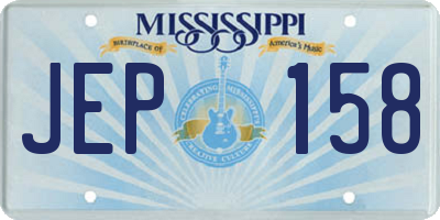 MS license plate JEP158