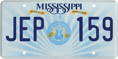 MS license plate JEP159