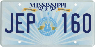 MS license plate JEP160