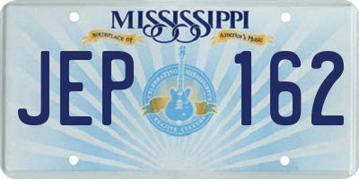 MS license plate JEP162
