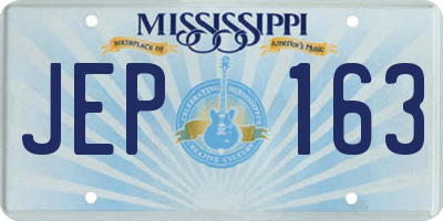 MS license plate JEP163