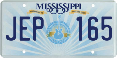 MS license plate JEP165