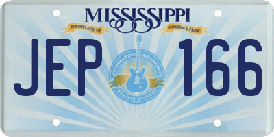 MS license plate JEP166