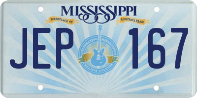 MS license plate JEP167