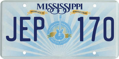 MS license plate JEP170