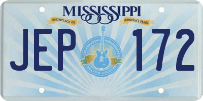 MS license plate JEP172