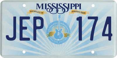 MS license plate JEP174