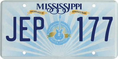 MS license plate JEP177