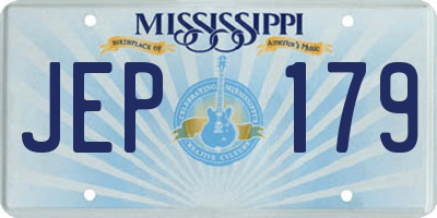 MS license plate JEP179