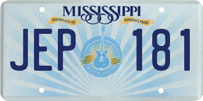 MS license plate JEP181