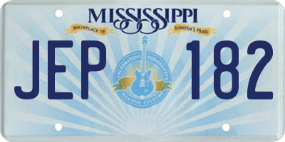 MS license plate JEP182