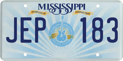 MS license plate JEP183