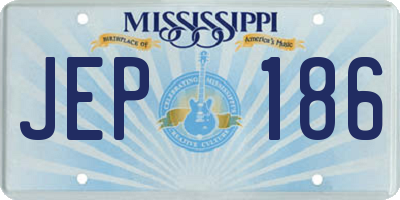 MS license plate JEP186