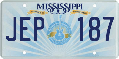 MS license plate JEP187