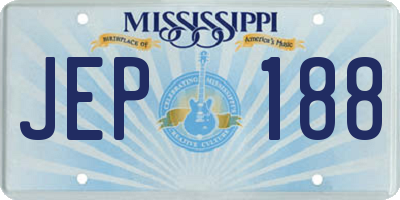 MS license plate JEP188