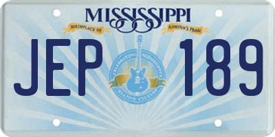 MS license plate JEP189
