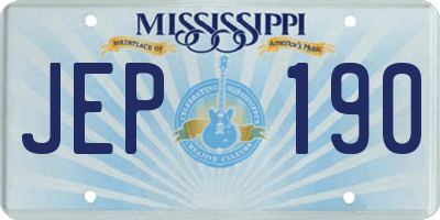 MS license plate JEP190