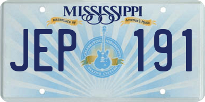 MS license plate JEP191