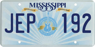 MS license plate JEP192