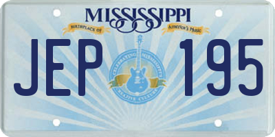 MS license plate JEP195