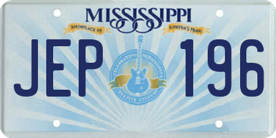 MS license plate JEP196