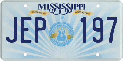 MS license plate JEP197
