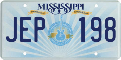 MS license plate JEP198