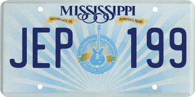 MS license plate JEP199