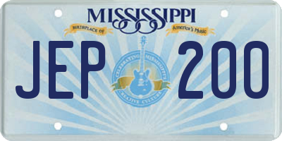 MS license plate JEP200