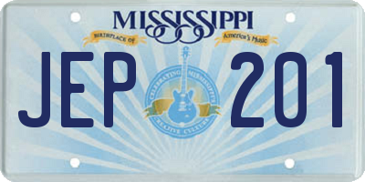 MS license plate JEP201