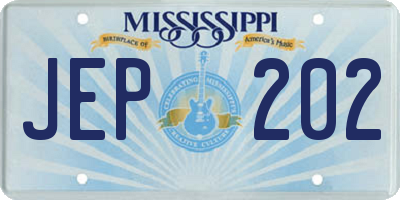 MS license plate JEP202